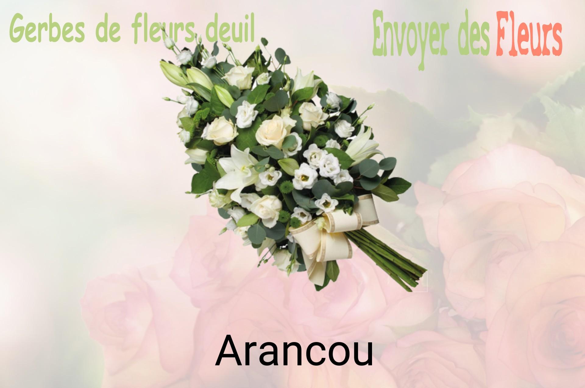 Gerbe de fleurs de deuil livrée à Arancou